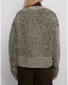 Gilet en Laine mélangée grosse maille marron/écru