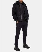 Blouson Aviateur en Laine mélangée bleu marine