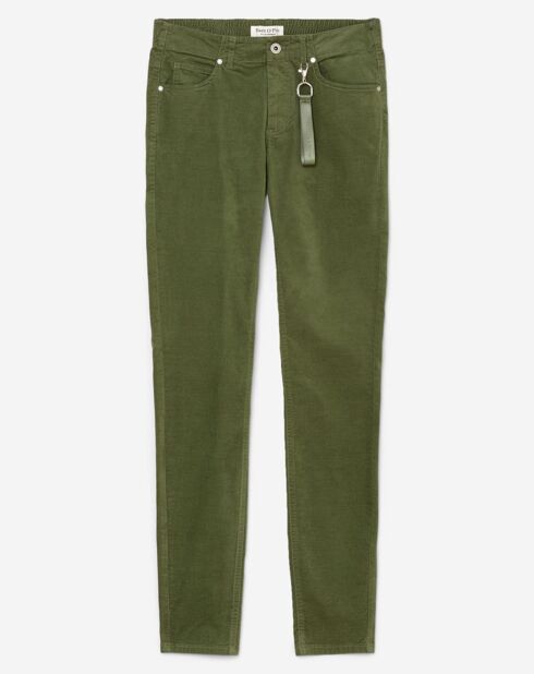 Pantalon Slim en Velours de coton bio Mavas vert clair