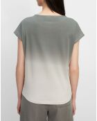 T-Shirt en Coton Tie & Dye kaki/beige