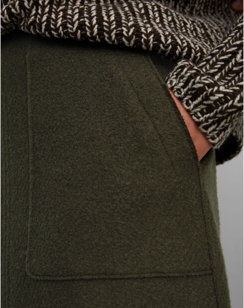 Jupe en 100% Laine vierge bouillie marron foncé