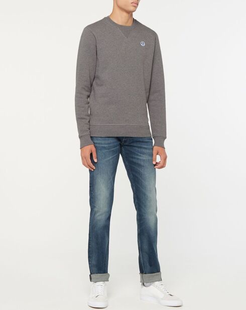 Sweat 100% Coton Bio Uni gris chiné