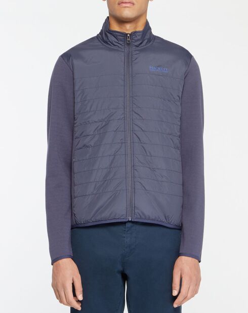 Blouson bi-matière bleu marine