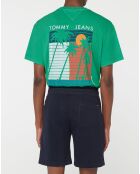 T-Shirt aus 100% Bio-Baumwolle mit grünem Rückenprint