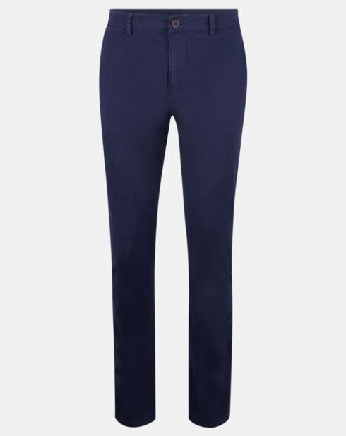 Pantalon Chino Slim en Coton Bio Gabardine Stretch bleu marine