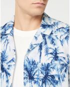 Weiß/blaues Regular Palm Shirt