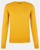 Pull en Coton Bio & Laine col rond jaune foncé