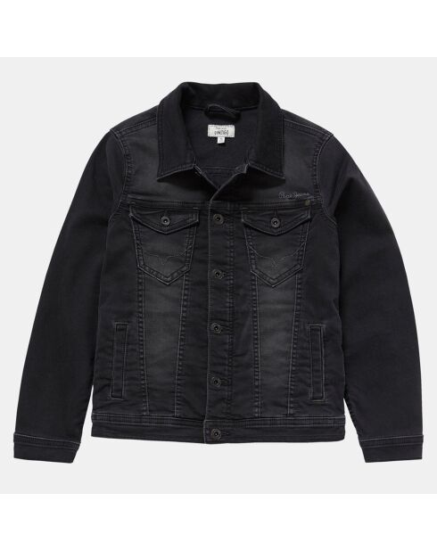 Veste en jeans droite noire