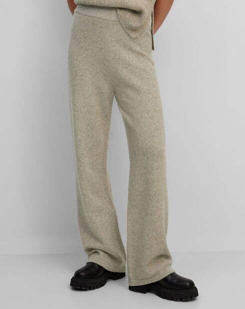 Pantalon en Laine vierge mélangée beige moyen