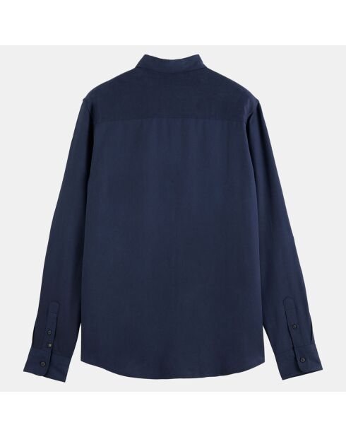 Chemise Tencel Poche bleu marine