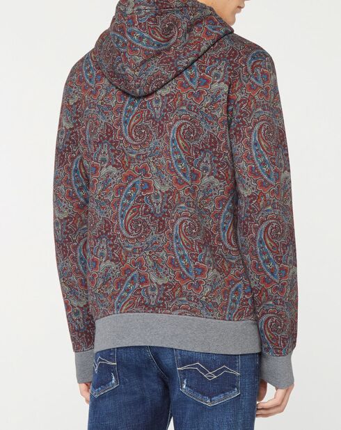 Sweat Hoodie imprimé cachemire multicolore