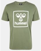 T-Shirt Isam en Coton organique kaki/blanc