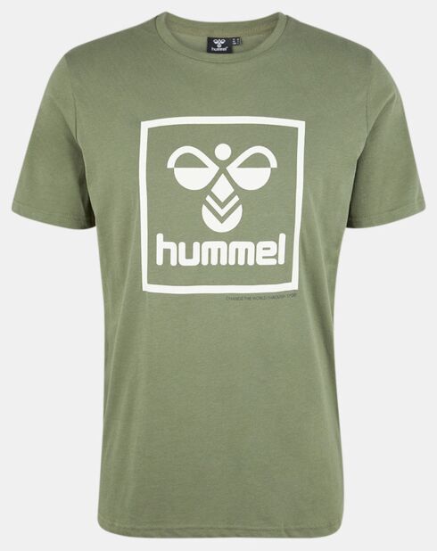 T-Shirt Isam en Coton organique kaki/blanc