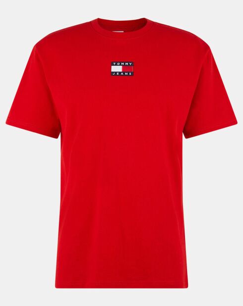 Tjm Tommy Badge Rotes T-Shirt aus 100% Bio-Baumwolle