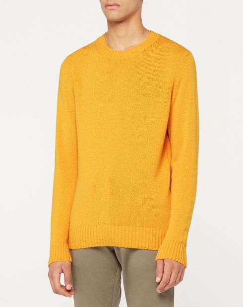 Pull en Laine mélangée ras de cou Softwool jaune foncé