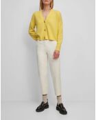 Gilet en Alpaga & Laine mélangés 3 Boutons jaune
