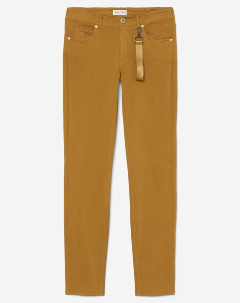 Pantalon Slim en Coton bio mélangé Mavas marron clair