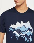 T-Shirt 100% Coton Bio Graphic bleu marine