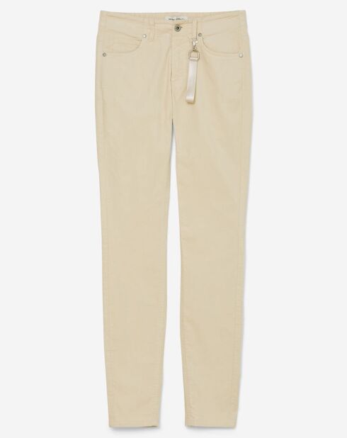 Pantalon Slim en Velours de coton bio  Mavas écru