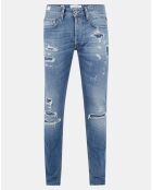 Jean Slim 100% Coton Bio Broken Eged Willbi bleu moyen