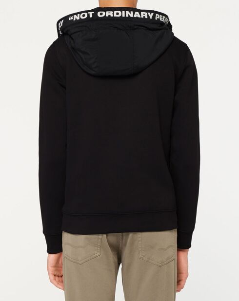 Sweat Hooded Logo à Capuche Zip noir