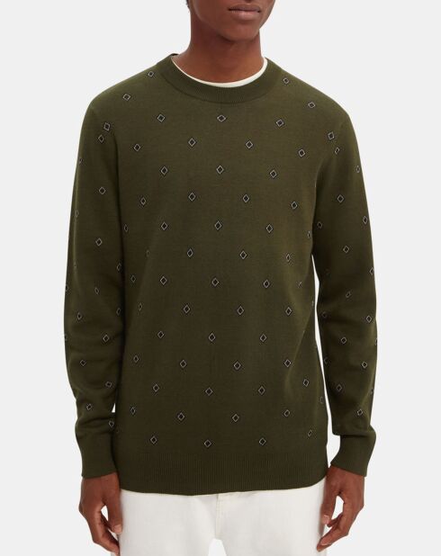 Pull Print Losange vert