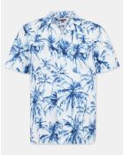 Weiß/blaues Regular Palm Shirt