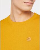 Pull en Coton Bio & Laine col rond jaune foncé