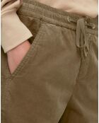 Pantalon en Velours de coton Milleraies kaki