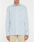 Chemise Slim Fit Imprimé en allover bleu clair