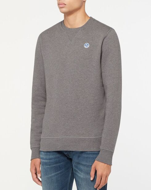 Sweat 100% Coton Bio Uni gris chiné