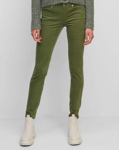 Pantalon Slim en Velours de coton bio Mavas vert clair