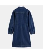 Robe en Jean Ballon en Toile de coton bleu foncé