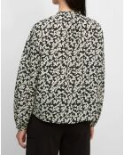 Blouse en Coton bio à fleurs noir/écru