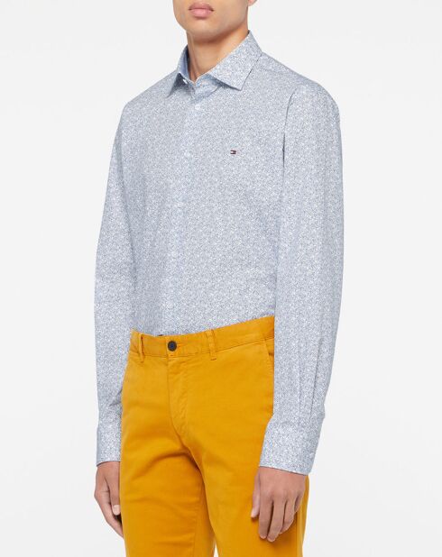 Camicia normale con stampa floreale bianca/blu