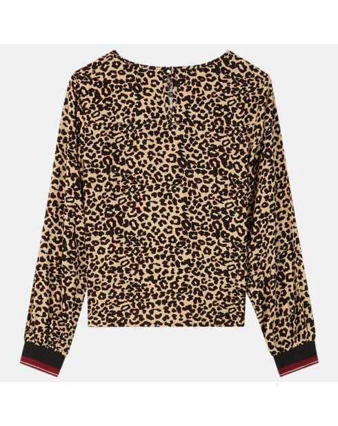 Blouse Léopard boutonné au dos multicolore