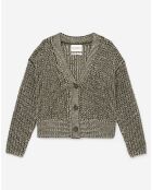Gilet en Laine mélangée grosse maille marron/écru