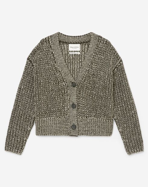 Gilet en Laine mélangée grosse maille marron/écru