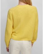 Gilet en Alpaga & Laine mélangés 3 Boutons jaune