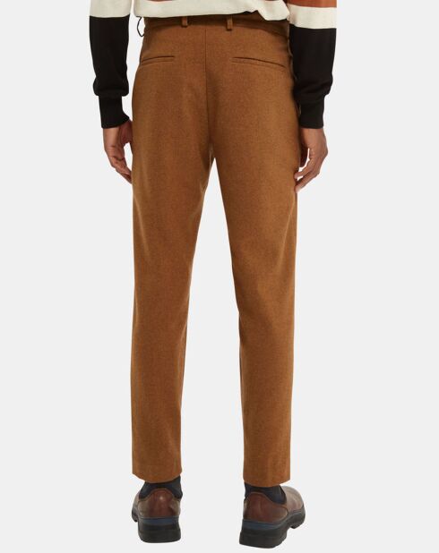 Pantalon Stuart Laine Mélangée Chiné camel