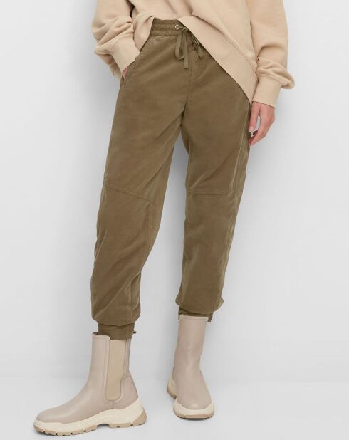 Pantalon en Velours de coton Milleraies kaki