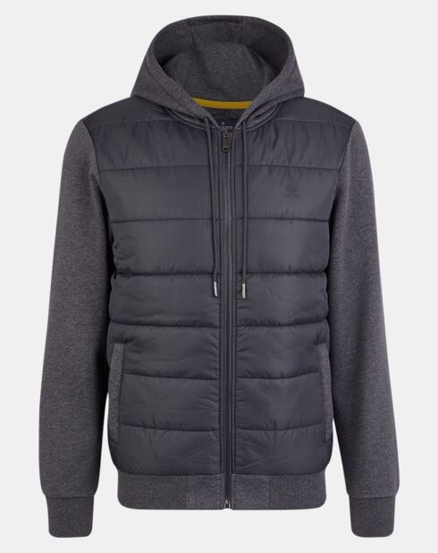 Blouson Hybride bi-matière Jersey gris