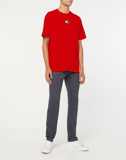 Tjm Tommy Badge Rotes T-Shirt aus 100% Bio-Baumwolle