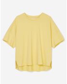 T-Shirt en Coton bio oversize Col rond jaune