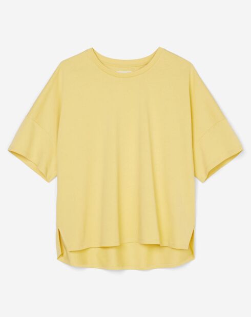 T-Shirt en Coton bio oversize Col rond jaune