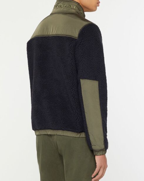 Blouson Sherpa Bi-matière kaki/noir