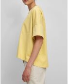T-Shirt en Coton bio oversize Col rond jaune
