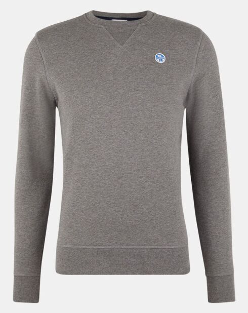 Sweat 100% Coton Bio Uni gris chiné
