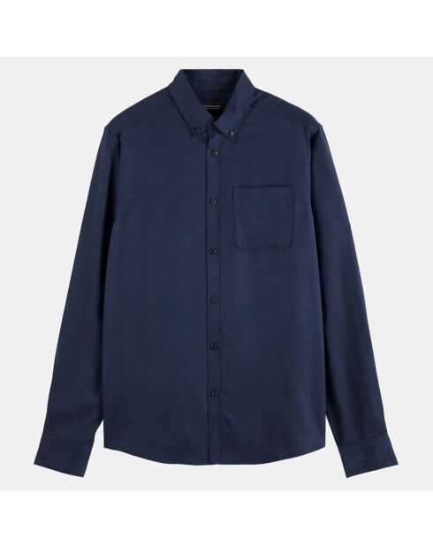 Chemise Tencel Poche bleu marine