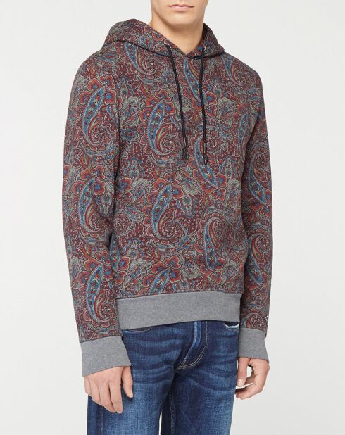 Sweat Hoodie imprimé cachemire multicolore